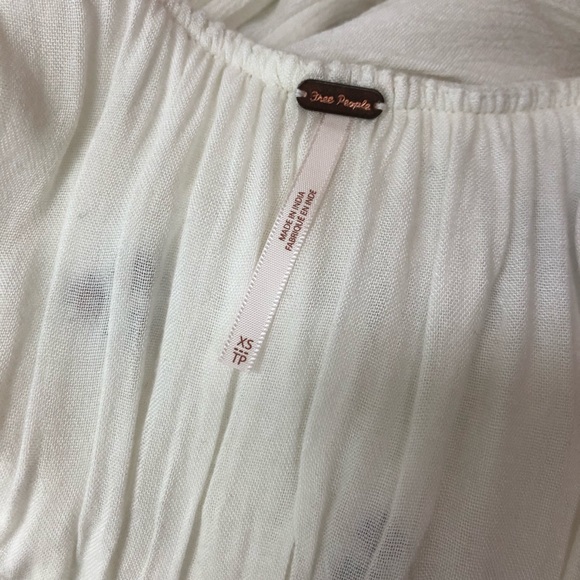 🦄 Free People Oxford Embroidered White Mini Dress - Picture 7 of 8